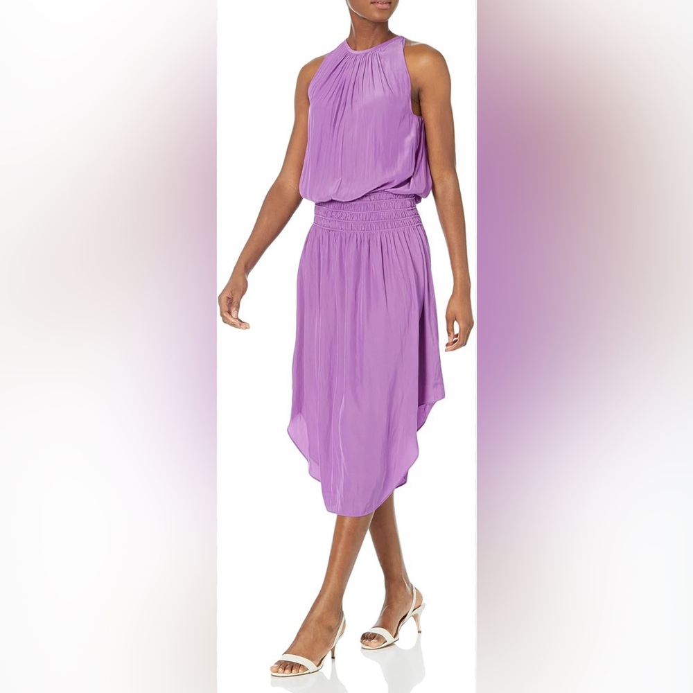 Ramy Brook Audrey Blouson Sleeveless Dress In Purple Petunia